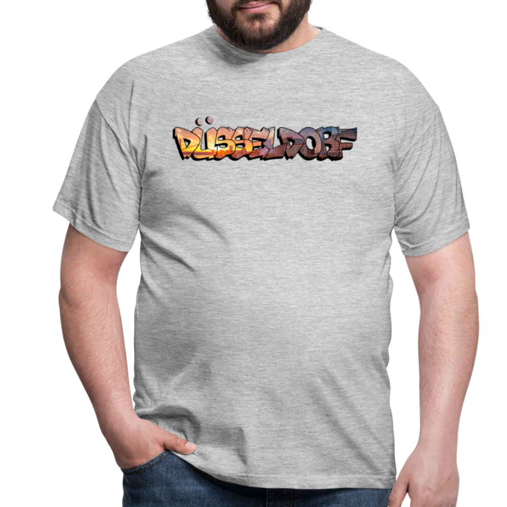 T-Shirt Düsseldorf "Skyline Sunset" - heather grey