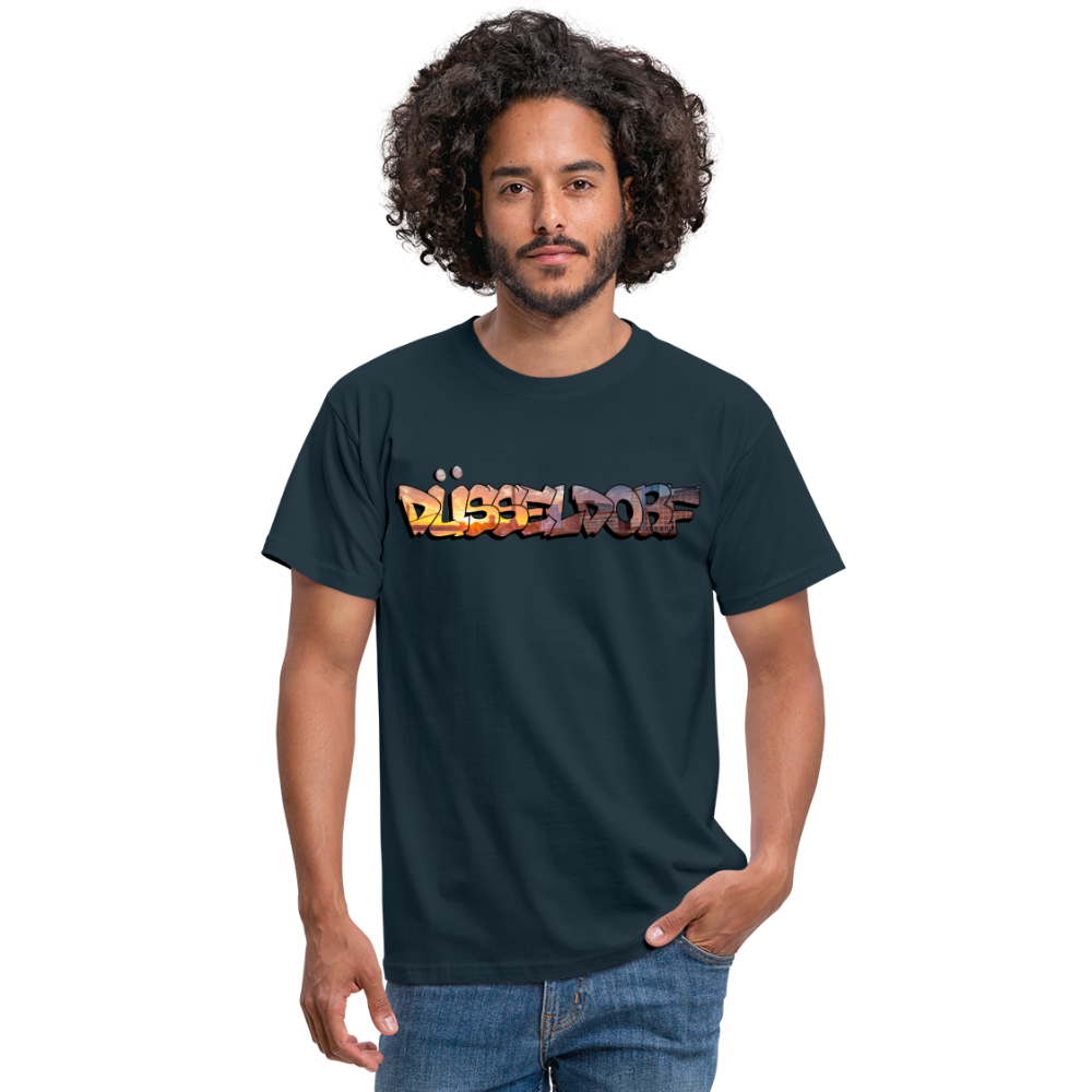 T-Shirt Düsseldorf "Skyline Sunset" - navy