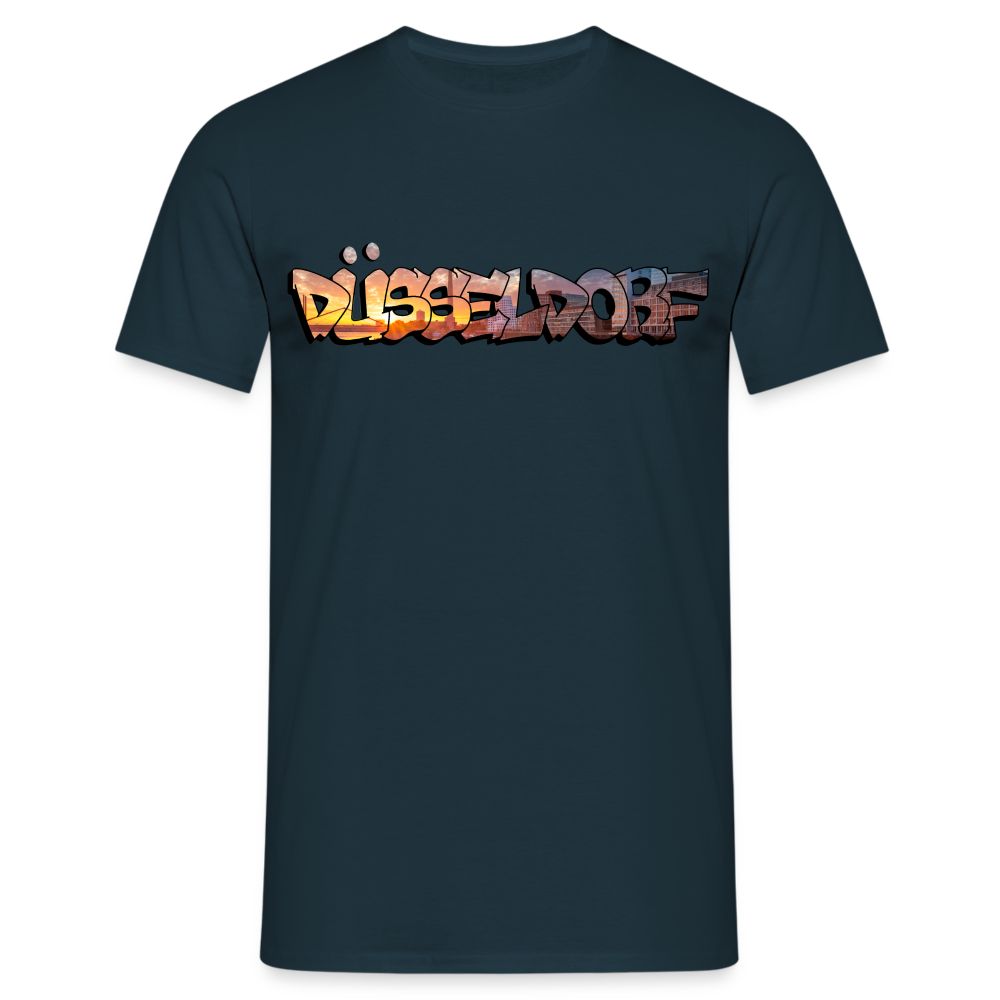 T-Shirt Düsseldorf "Skyline Sunset" - navy
