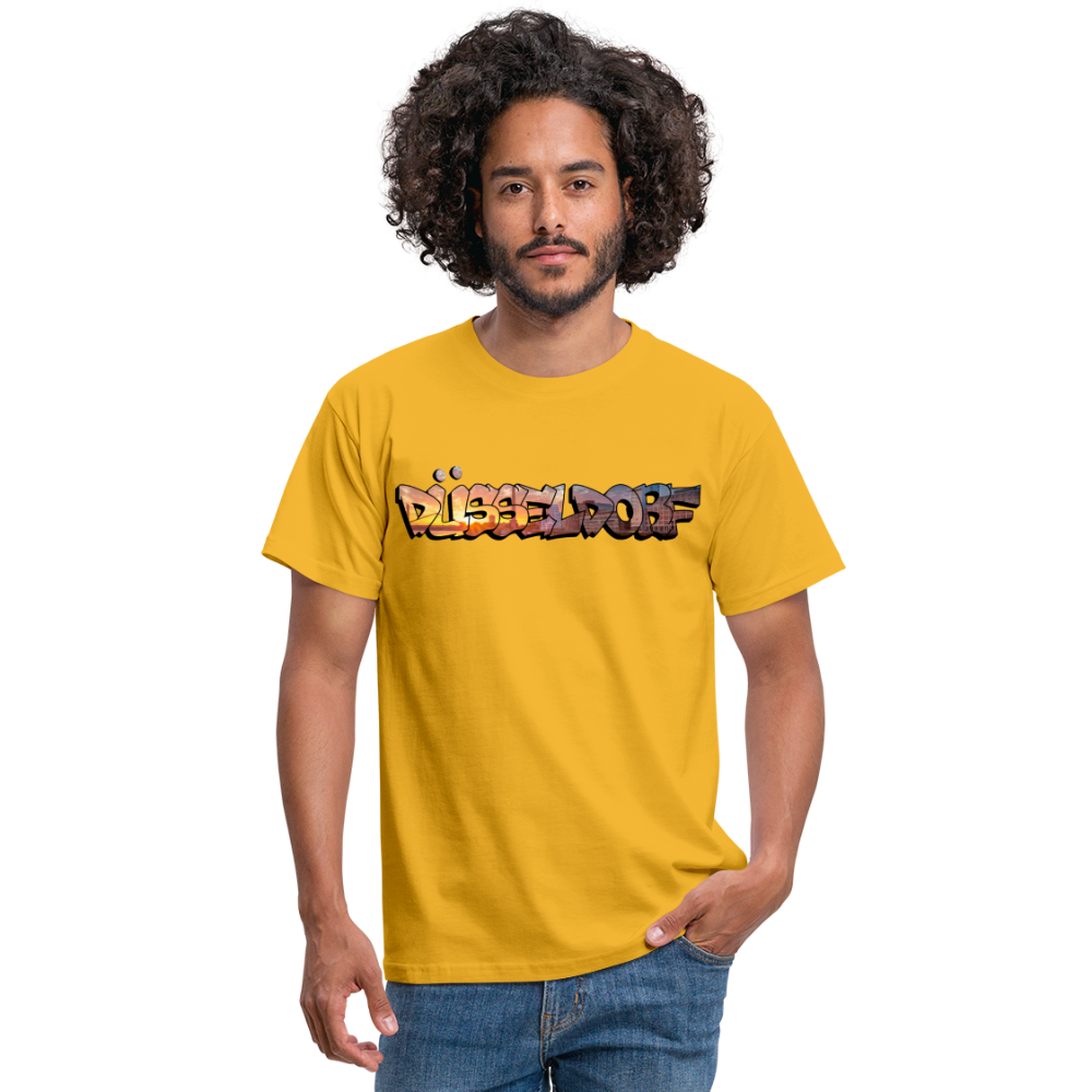 T-Shirt Düsseldorf "Skyline Sunset" - yellow