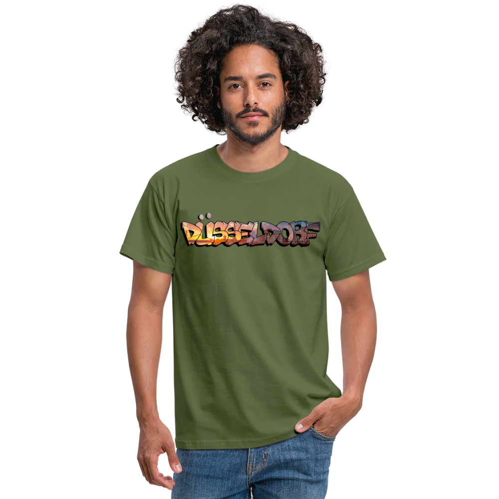 T-Shirt Düsseldorf "Skyline Sunset" - military green