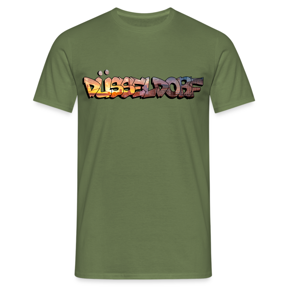 T-Shirt Düsseldorf "Skyline Sunset" - military green