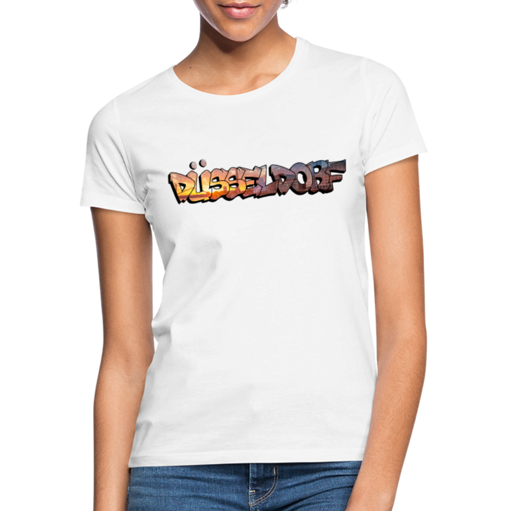 T-Shirt Ladies Düsseldorf "Skyline Sunset" - white