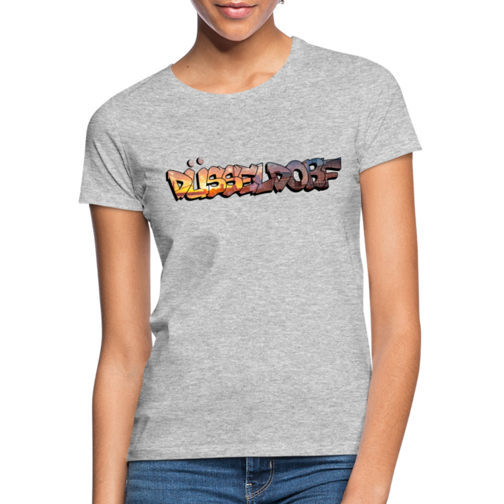 T-Shirt Ladies Düsseldorf "Skyline Sunset" - heather grey