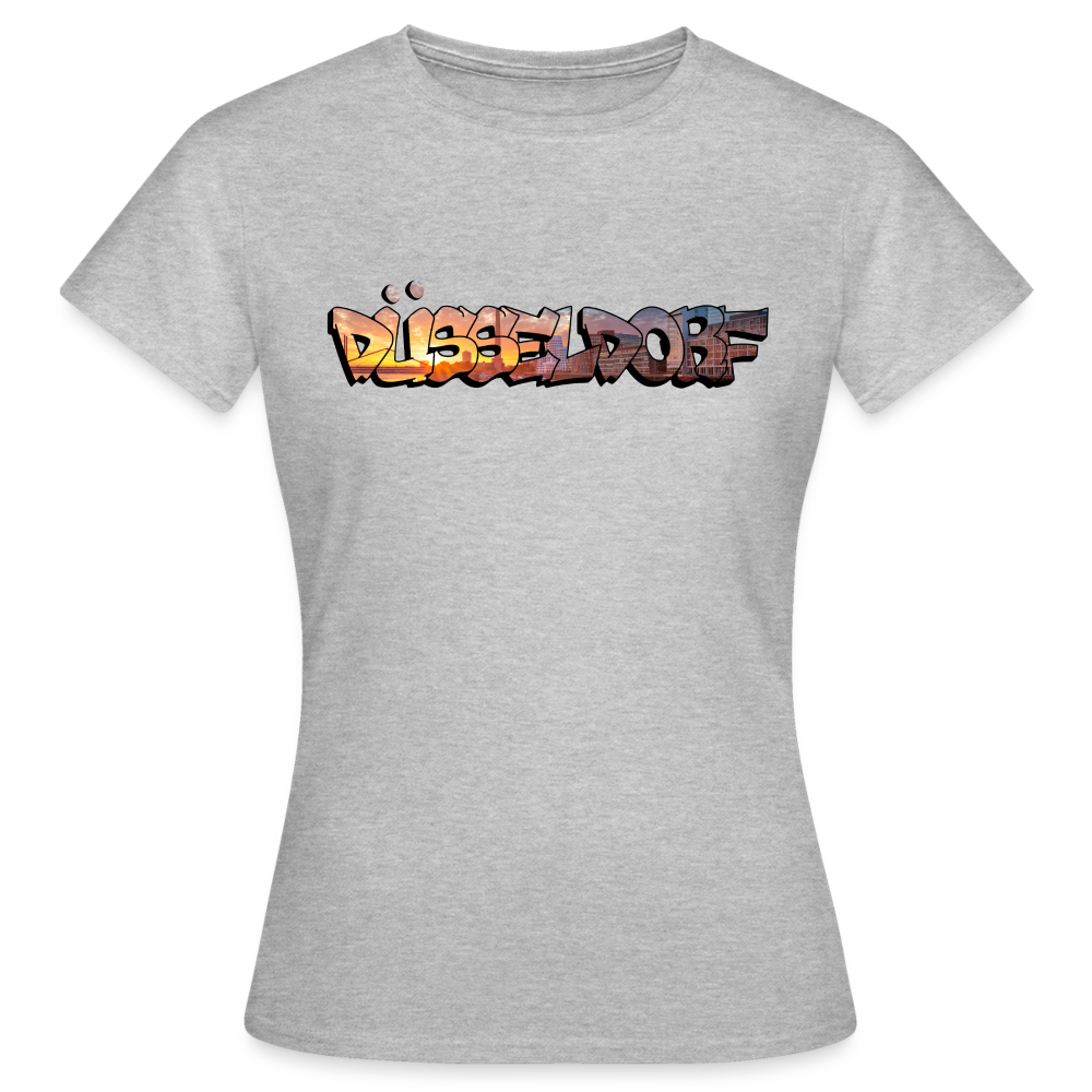 T-Shirt Ladies Düsseldorf "Skyline Sunset" - heather grey