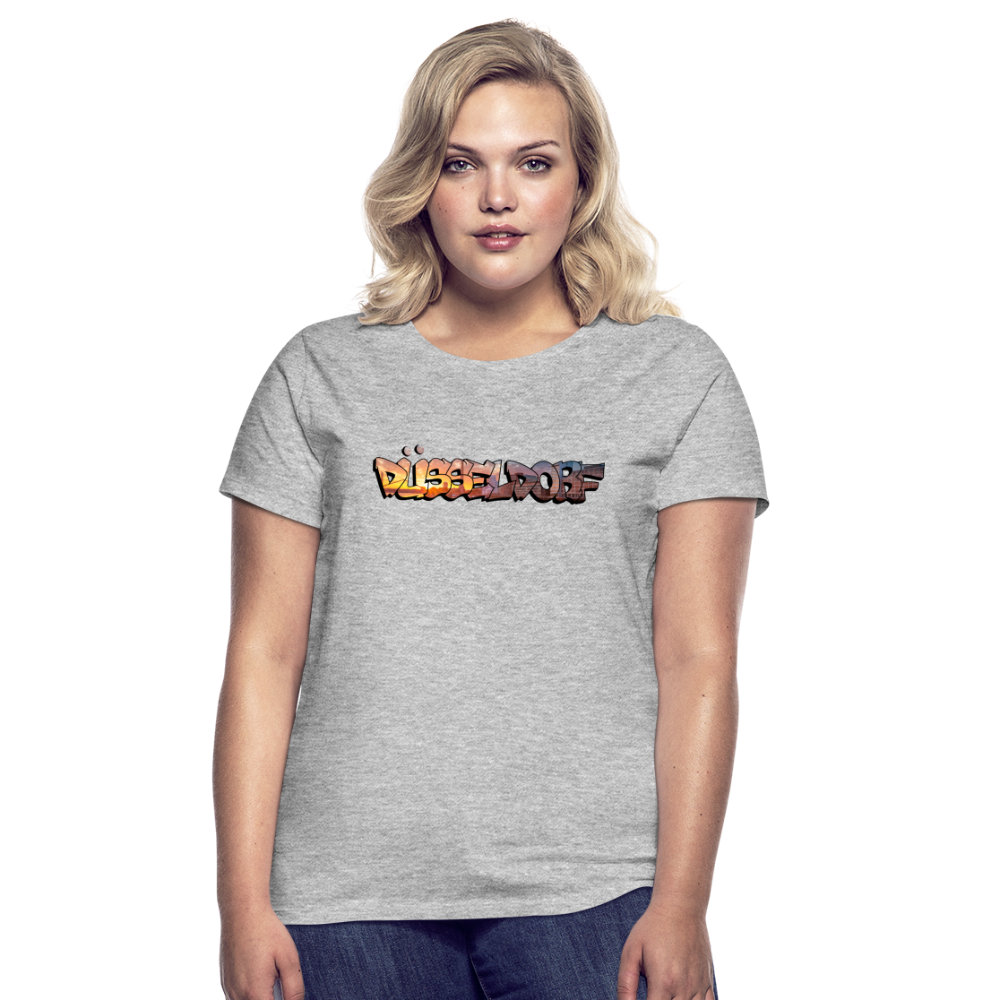 T-Shirt Ladies Düsseldorf "Skyline Sunset" - heather grey