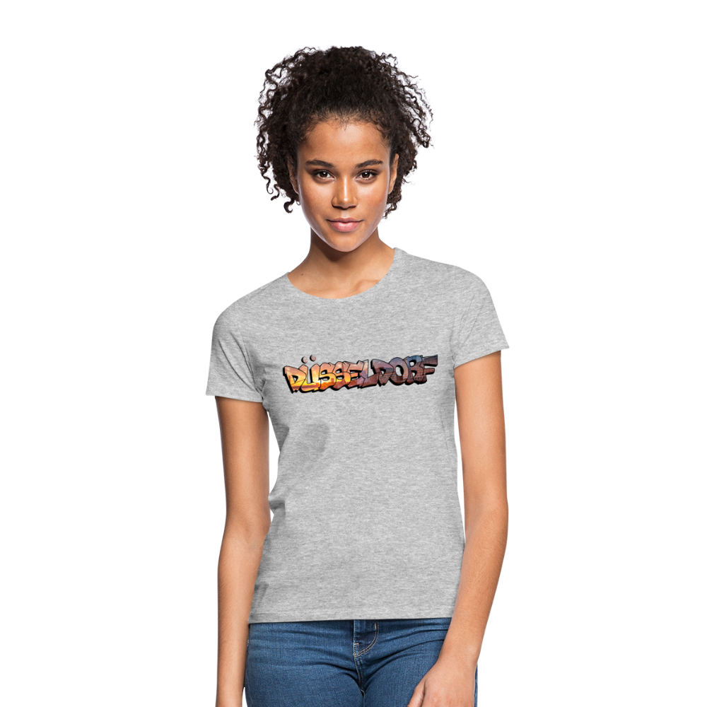 T-Shirt Ladies Düsseldorf "Skyline Sunset" - heather grey