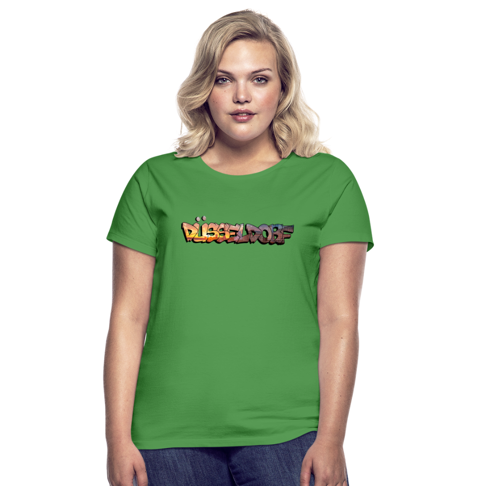 T-Shirt Ladies Düsseldorf "Skyline Sunset" - kelly green