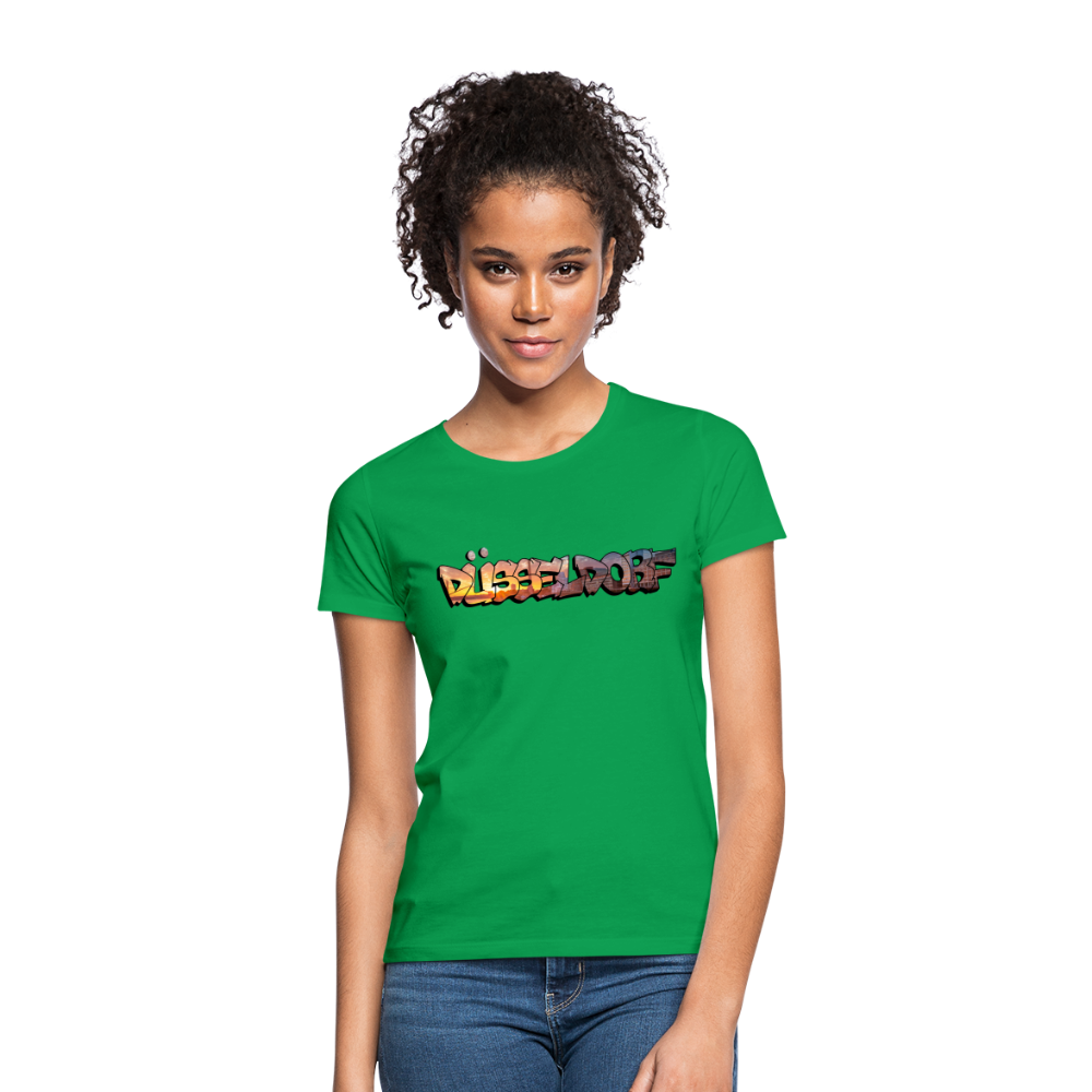 T-Shirt Ladies Düsseldorf "Skyline Sunset" - kelly green