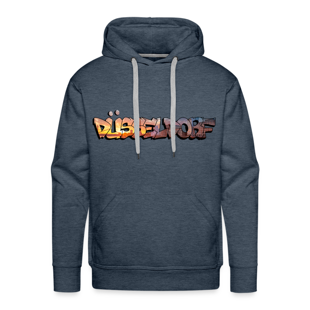 Hoodie Düsseldorf "Skyline Sunset" - heather denim