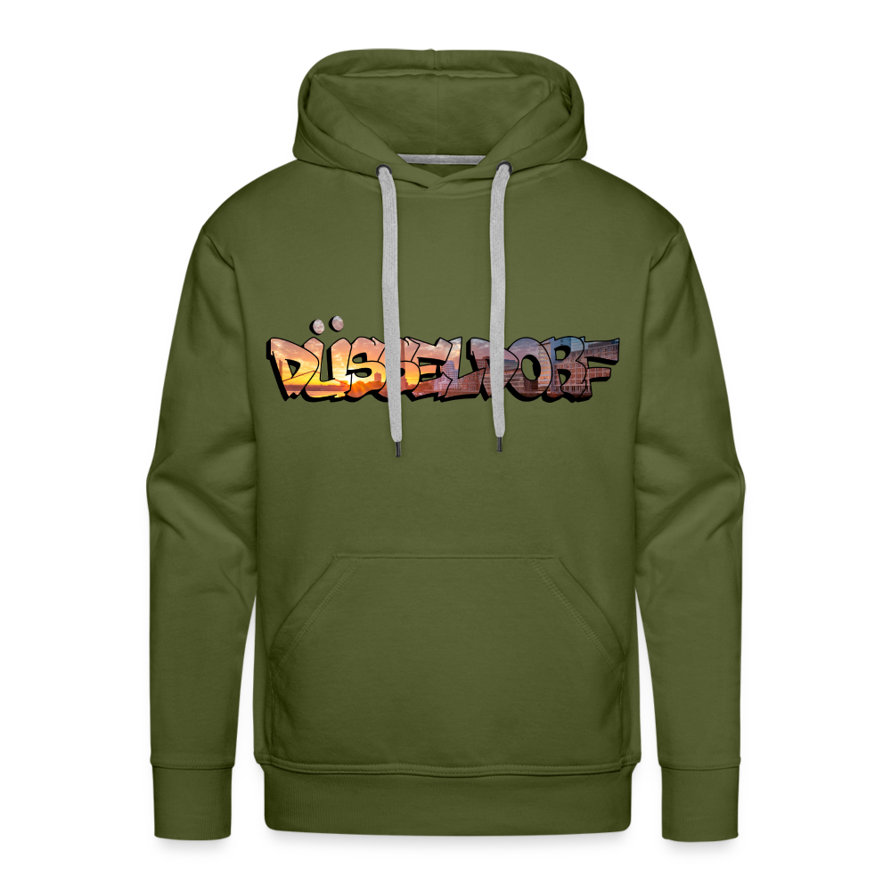 Hoodie Düsseldorf "Skyline Sunset" - olive green