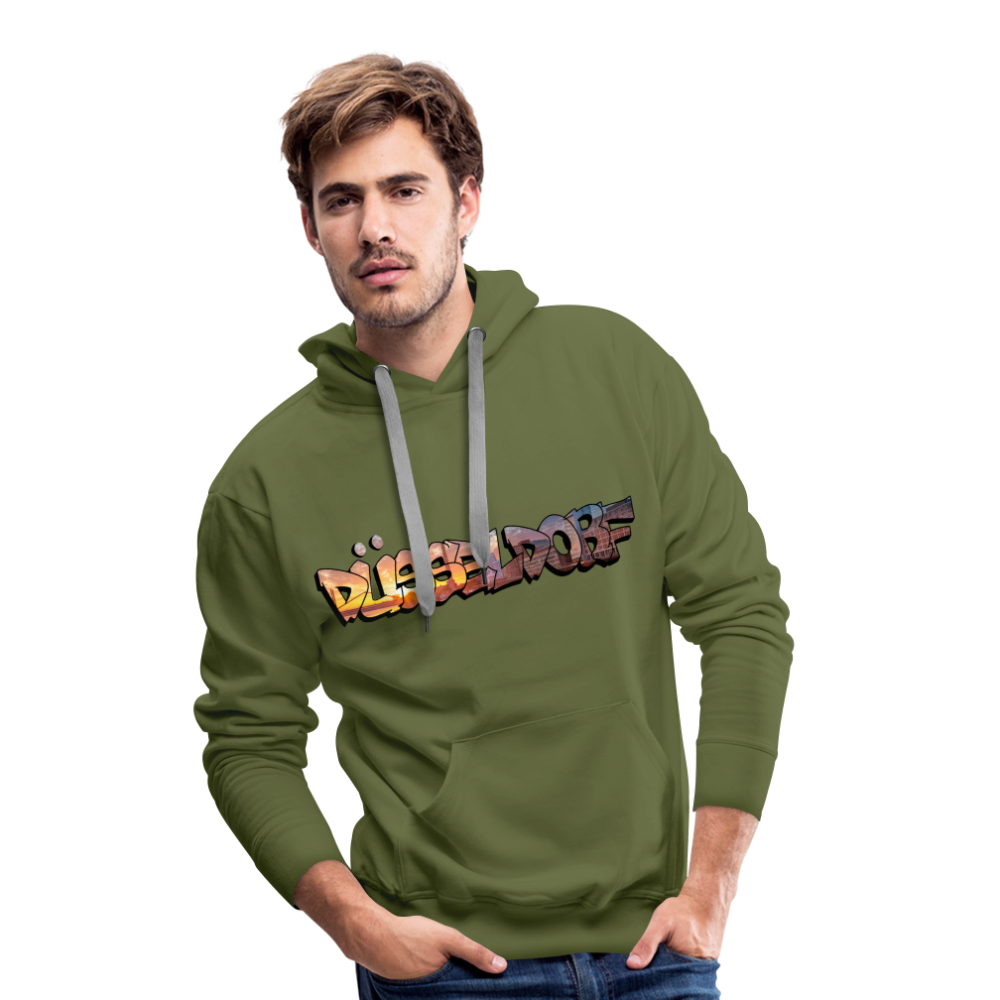 Hoodie Düsseldorf "Skyline Sunset" - olive green