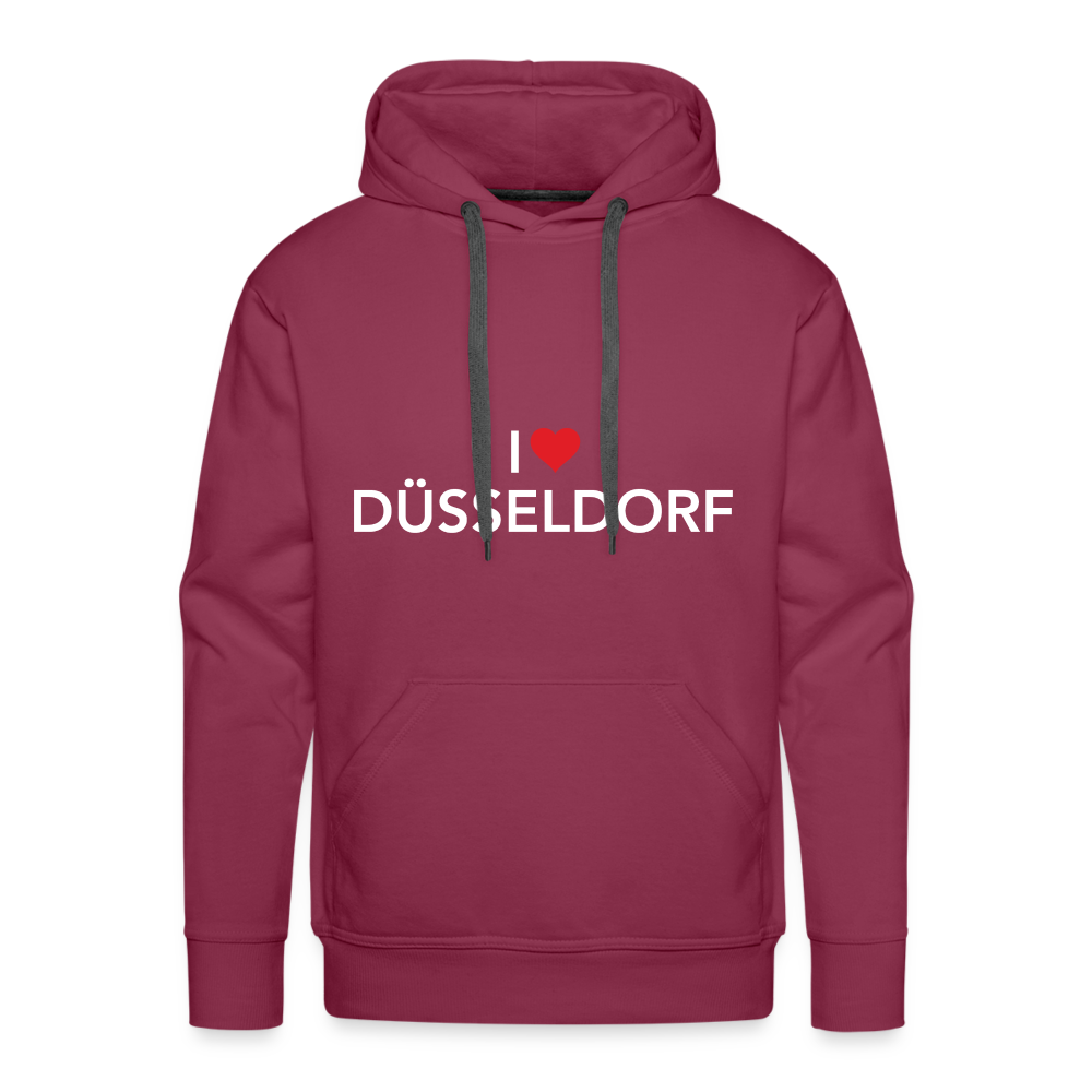 Hoodie "I Love Düsseldorf" Bright Edition - bordeaux