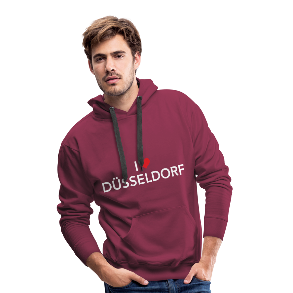 Hoodie "I Love Düsseldorf" Bright Edition - bordeaux