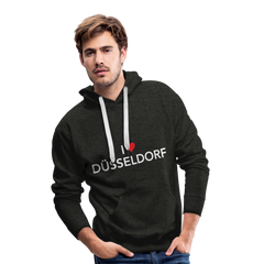 Hoodie "I Love Düsseldorf" Bright Edition - charcoal grey