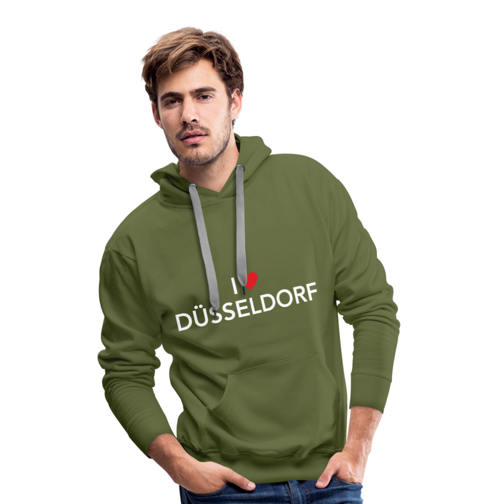 Hoodie "I Love Düsseldorf" Bright Edition - olive green