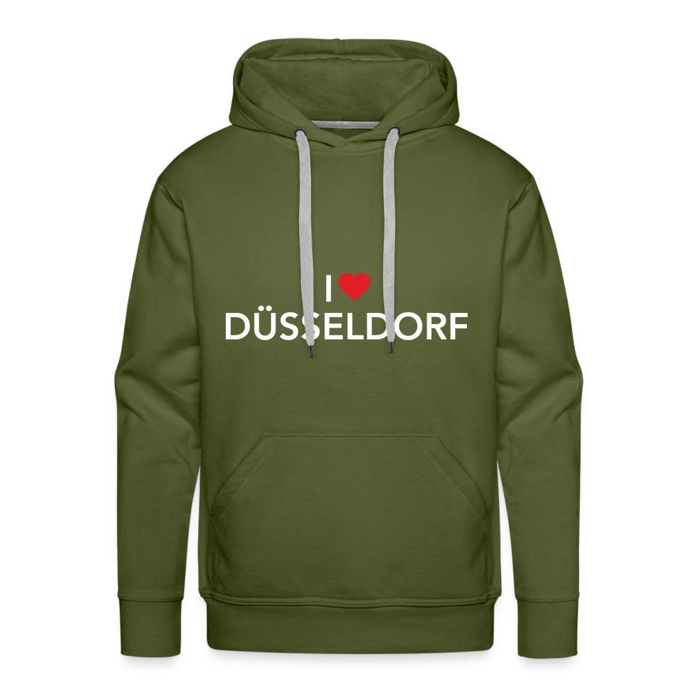 Hoodie "I Love Düsseldorf" Bright Edition - olive green