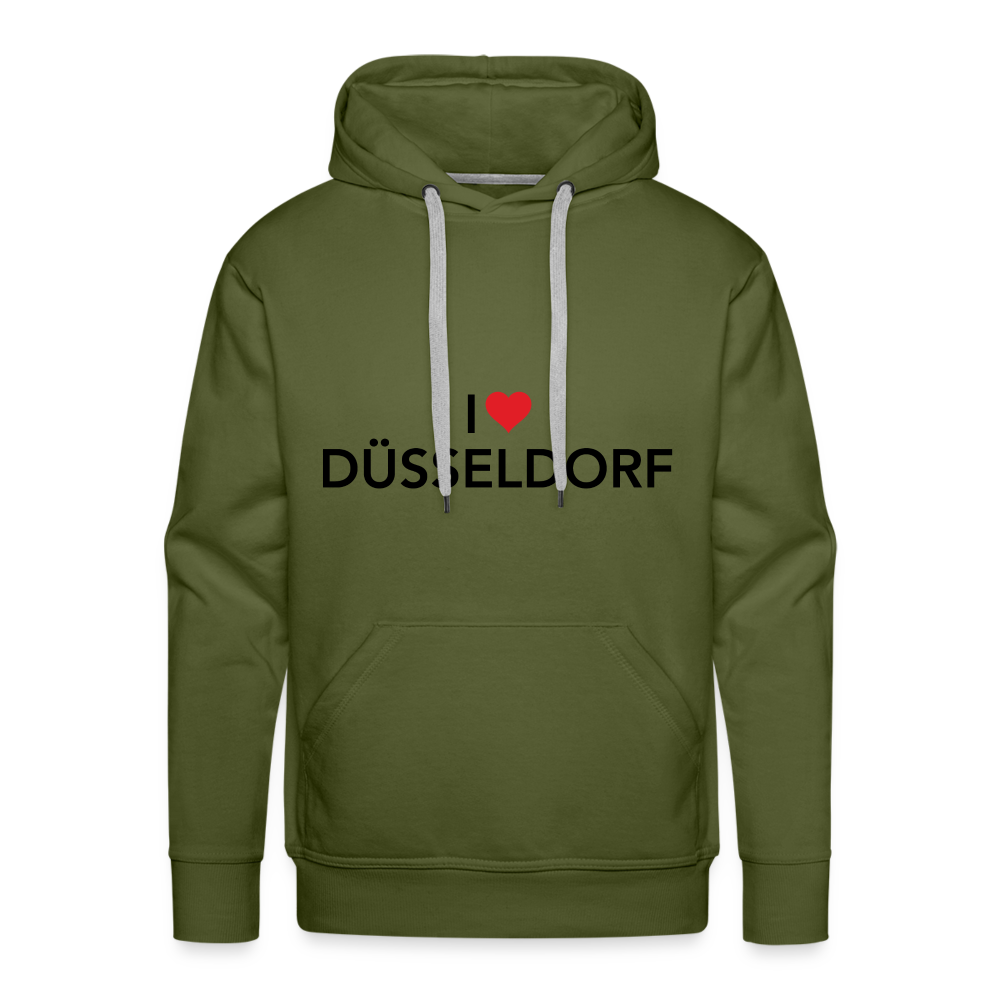 Hoodie "I Love Düsseldorf" Dark Edition - olive green
