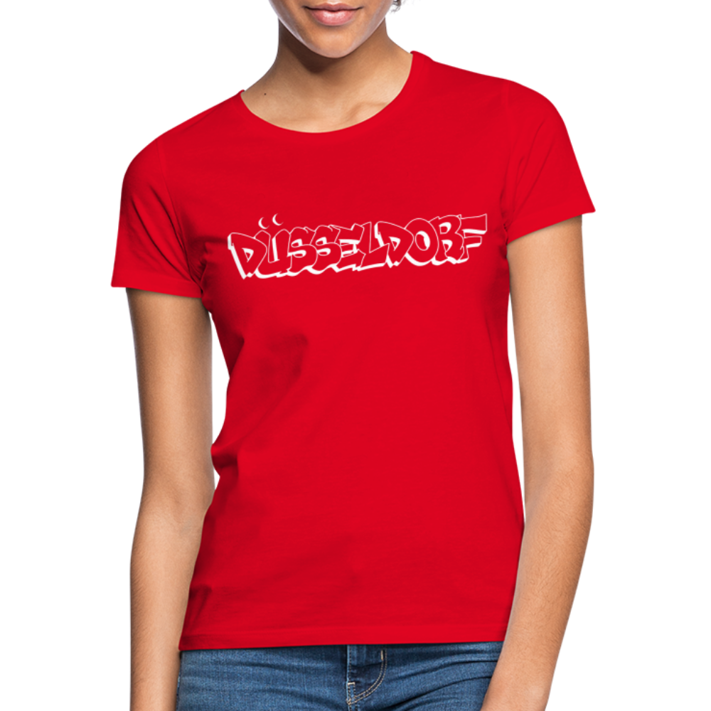 T-Shirt Ladies Düsseldorf "Graffiti" Bright Edition - red