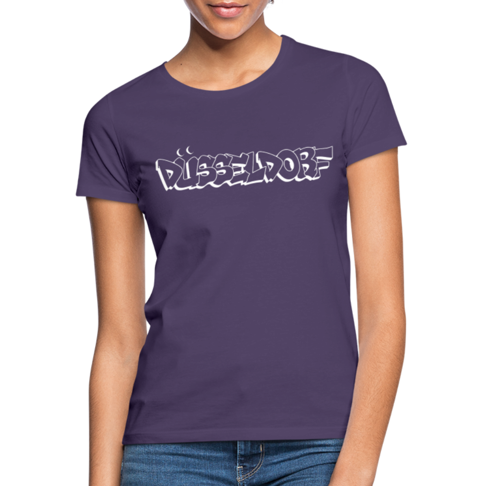 T-Shirt Ladies Düsseldorf "Graffiti" Bright Edition - dark purple