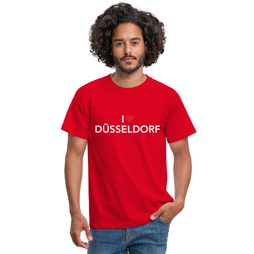 T-Shirt "I Love Düsseldorf" Bright Edition - red