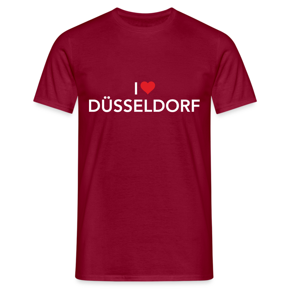 T-Shirt "I Love Düsseldorf" Bright Edition - brick red