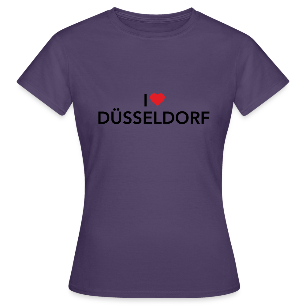 T-Shirt Ladies "I Love Düsseldorf" - dark purple