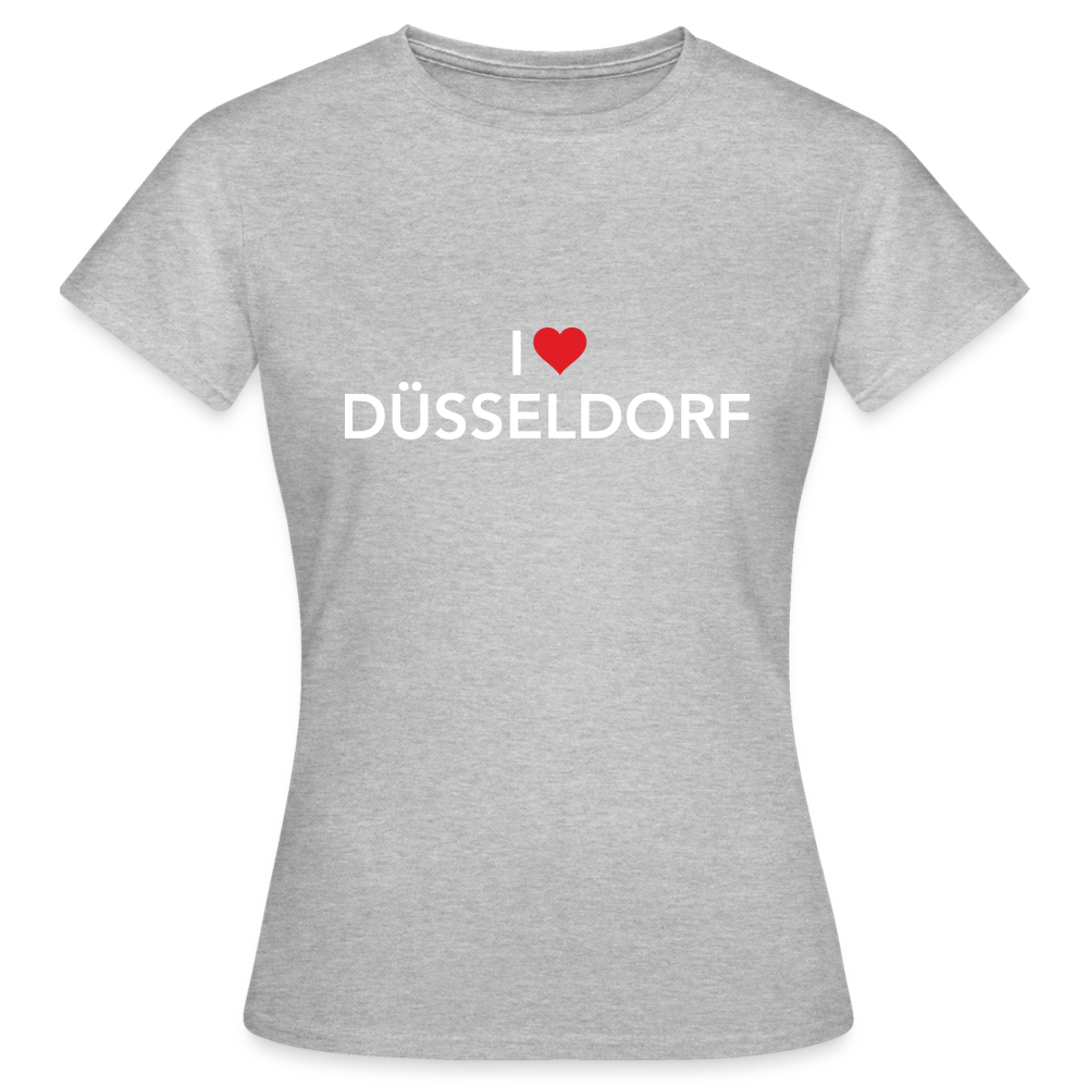 T-Shirt Ladies "I Love Düsseldorf" Bright Edition - heather grey