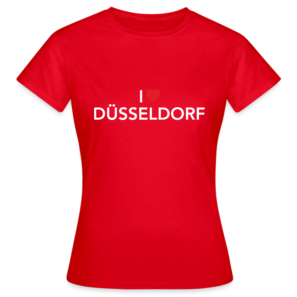 T-Shirt Ladies "I Love Düsseldorf" Bright Edition - red