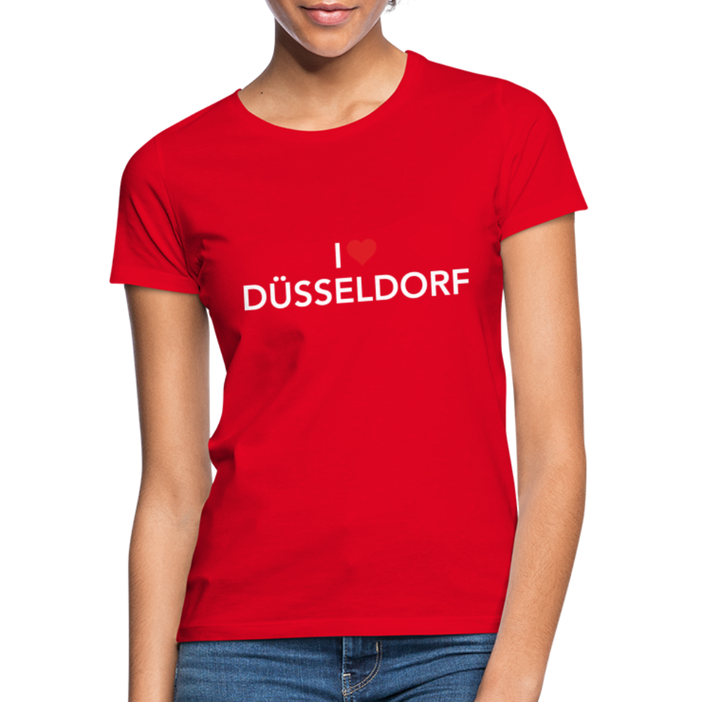 T-Shirt Ladies "I Love Düsseldorf" Bright Edition - red
