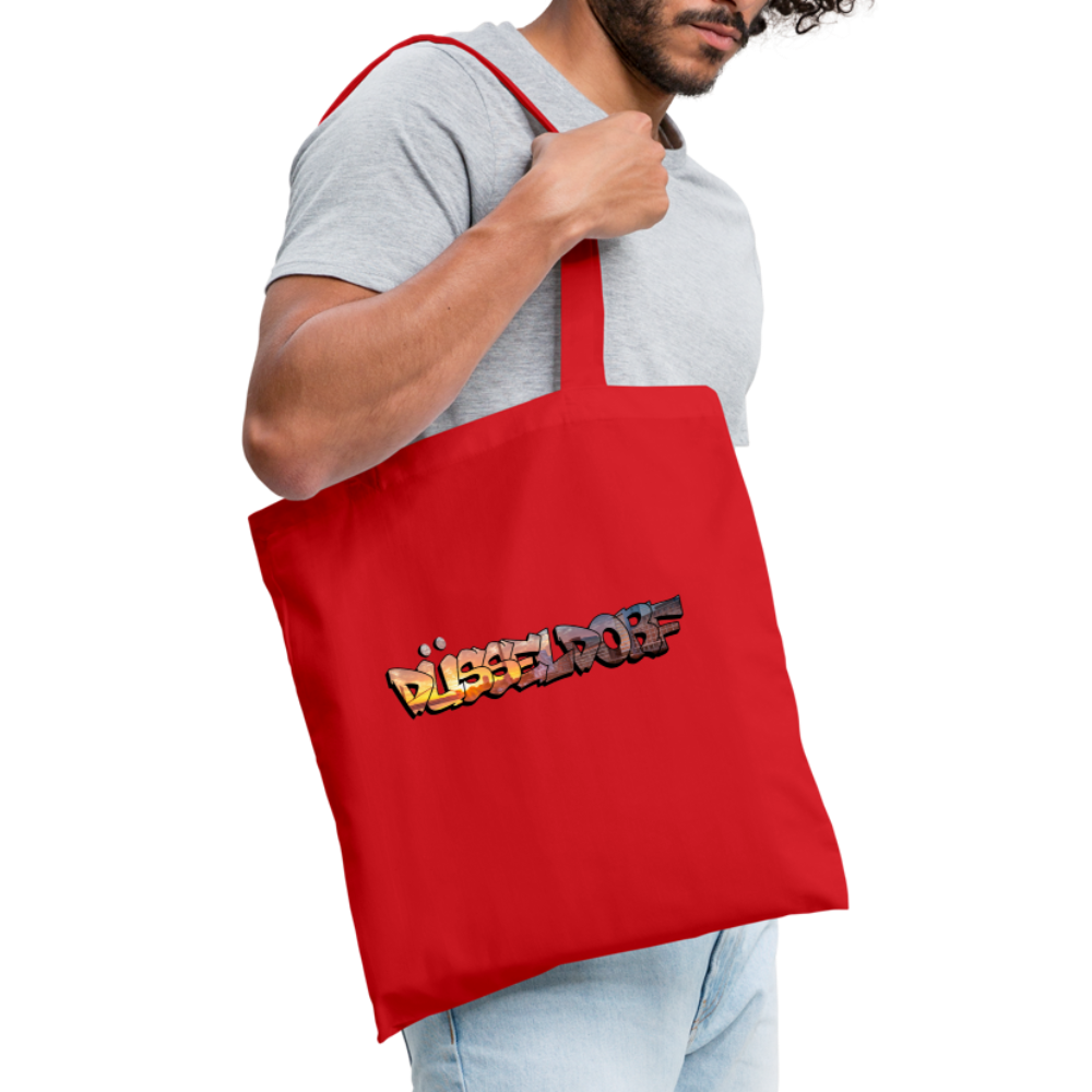 Tote Bag Düsseldorf "Skyline Sunset" - red