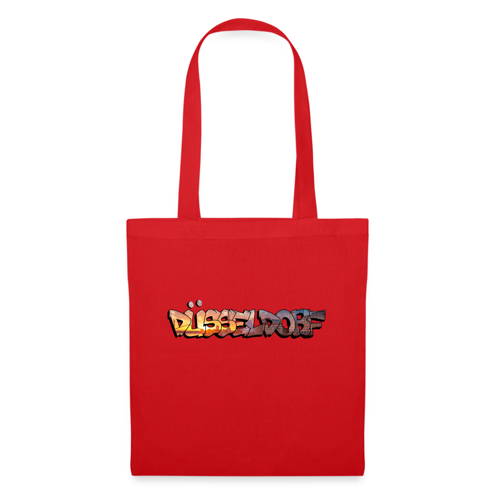 Tote Bag Düsseldorf "Skyline Sunset" - red