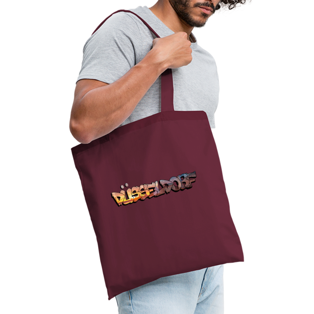Tote Bag Düsseldorf "Skyline Sunset" - burgundy