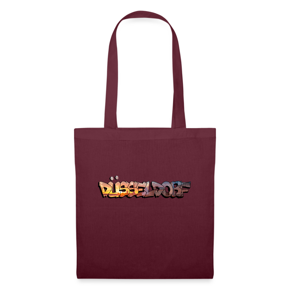 Tote Bag Düsseldorf "Skyline Sunset" - burgundy