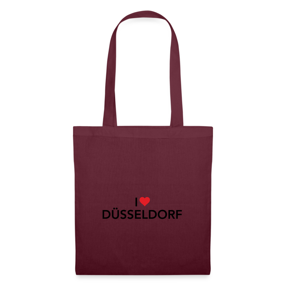 Tote Bag "I Love Düsseldorf" Bright Edition - burgundy