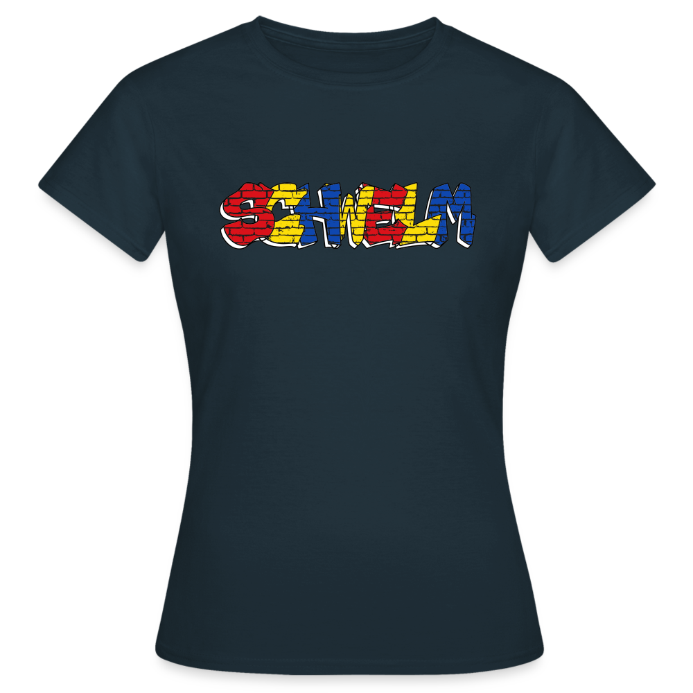 T-Shirt Ladies "Graffiti" Wappen Schwelm - navy