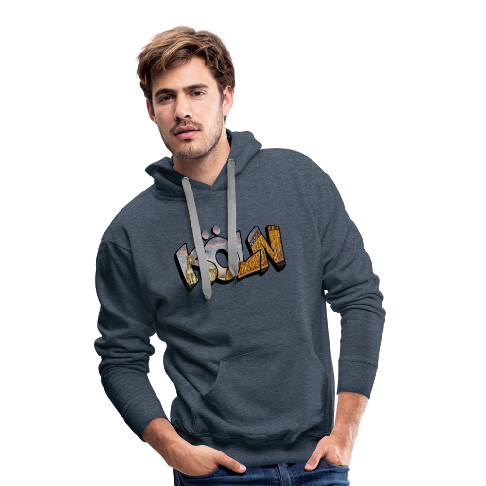 Hoodie Köln "Skyline Sunset" - heather denim