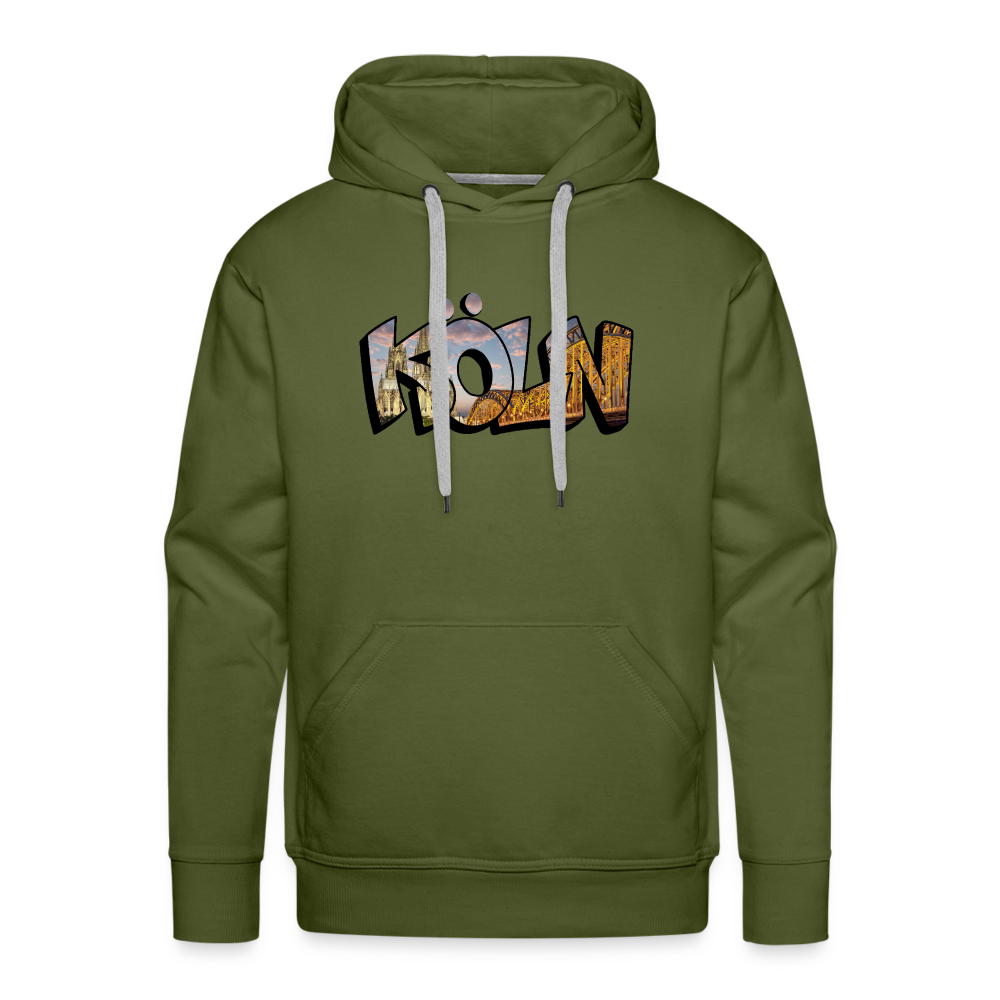 Hoodie Köln "Skyline Sunset" - olive green