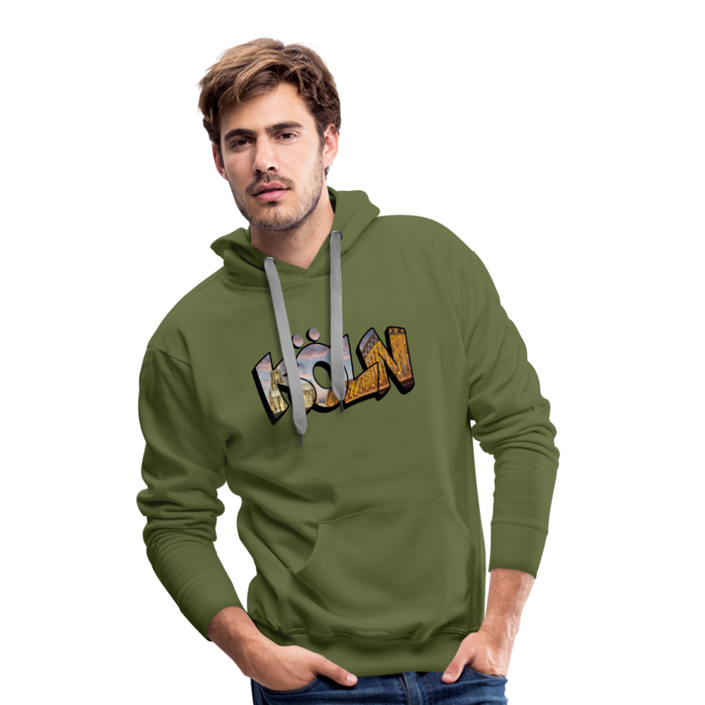Hoodie Köln "Skyline Sunset" - olive green