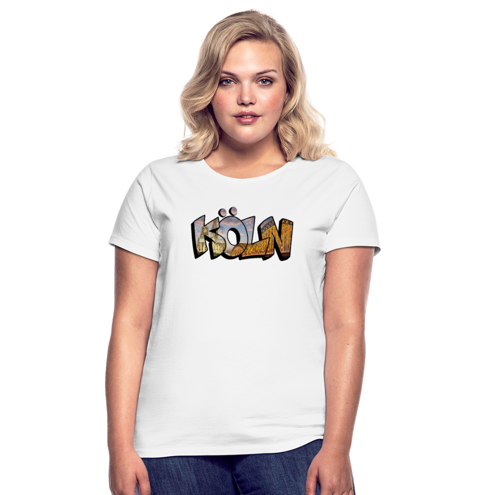 T-Shirt Ladies Köln "Skyline Sunset" - white
