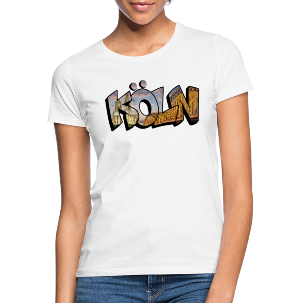 T-Shirt Ladies Köln "Skyline Sunset" - white