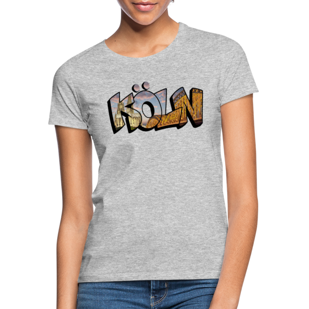 T-Shirt Ladies Köln "Skyline Sunset" - heather grey