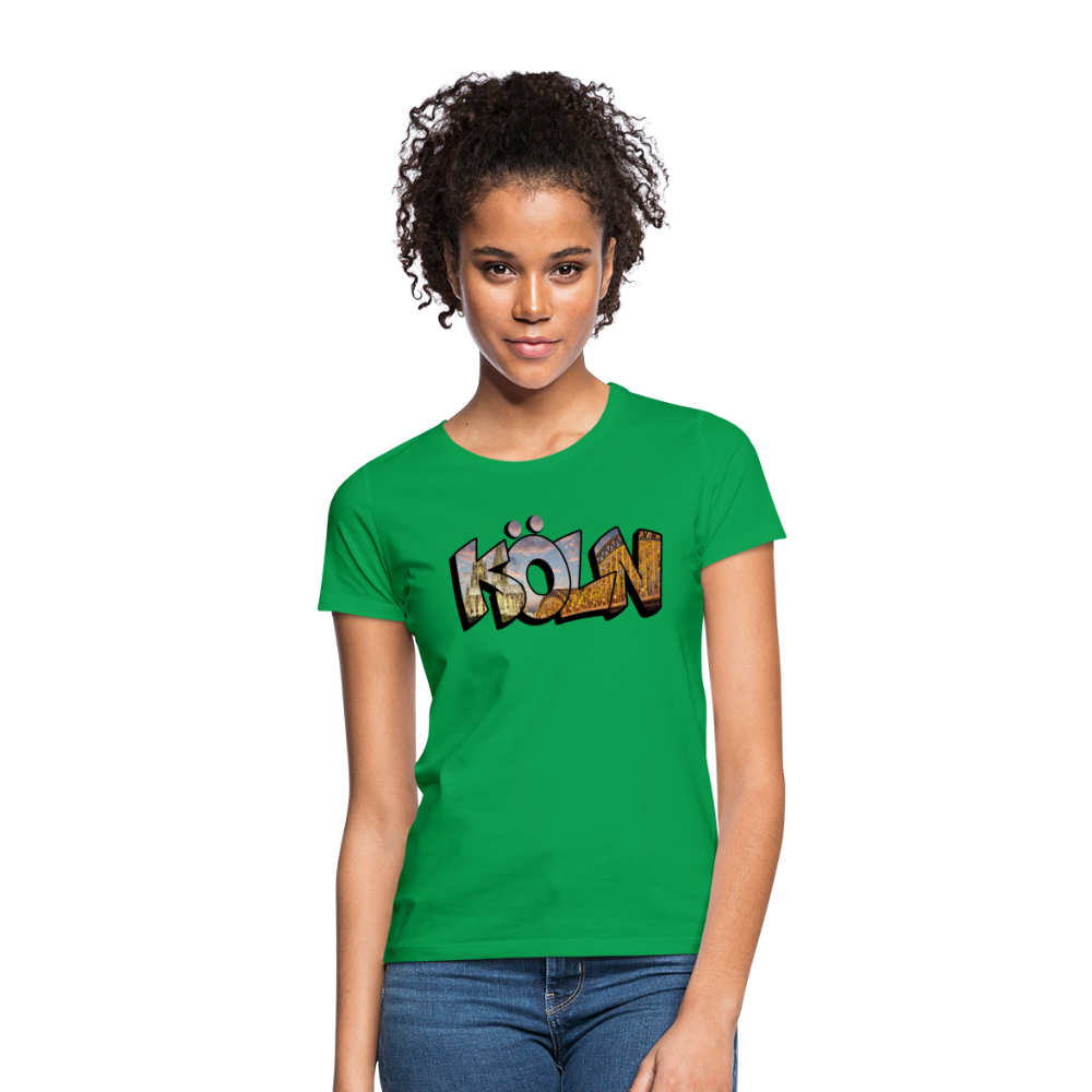 T-Shirt Ladies Köln "Skyline Sunset" - kelly green