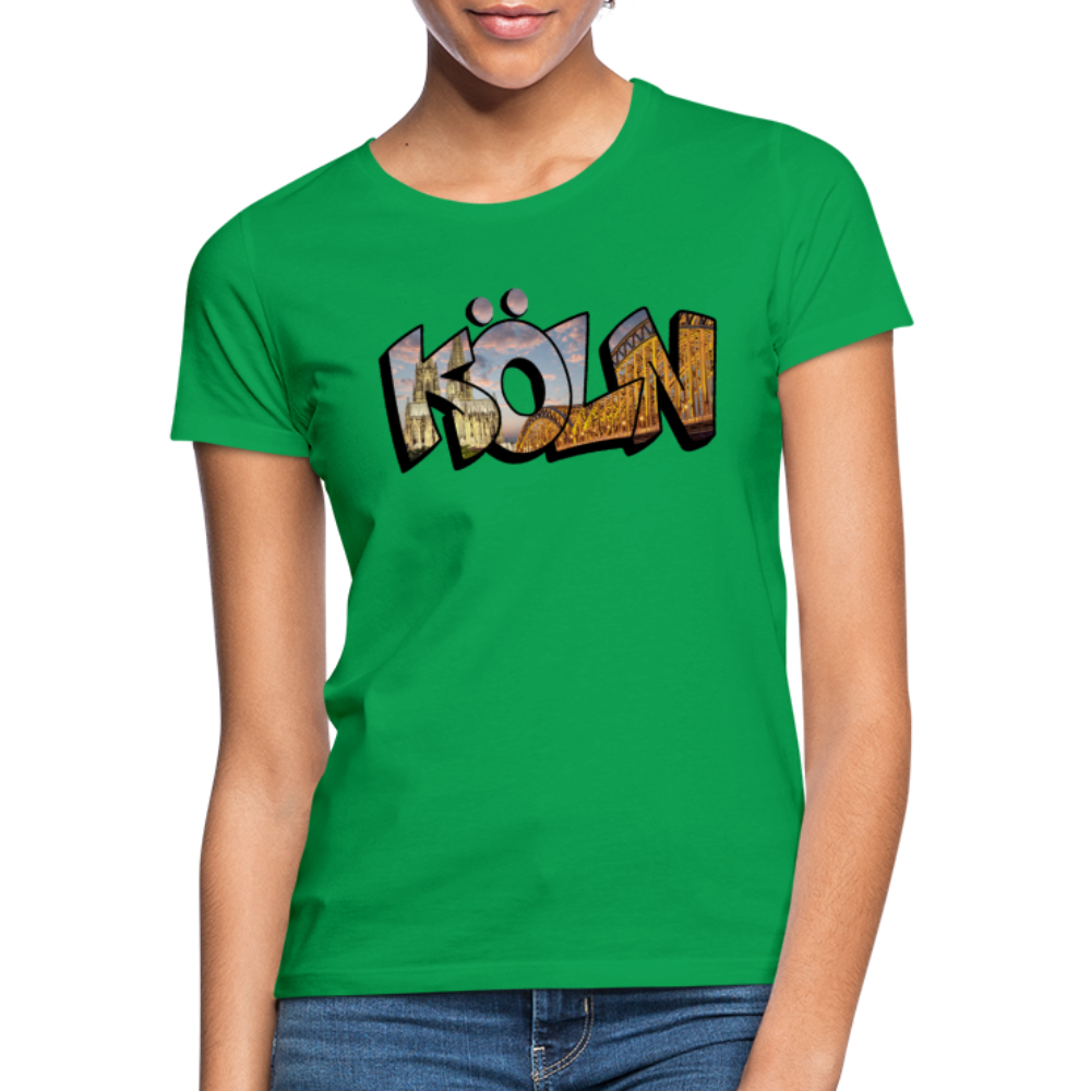 T-Shirt Ladies Köln "Skyline Sunset" - kelly green