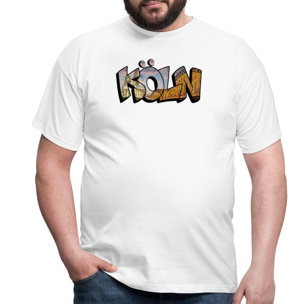 T-Shirt Köln "Skyline Sunset" - white
