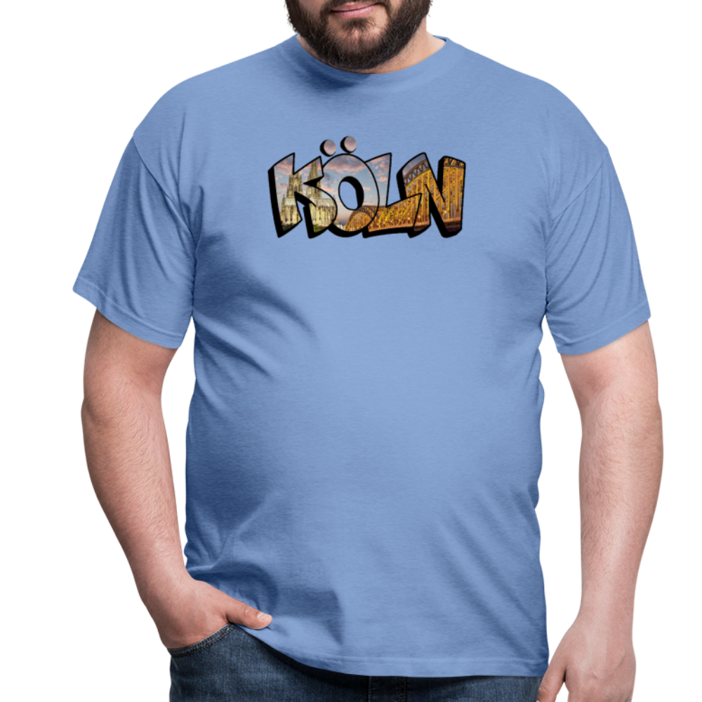 T-Shirt Köln "Skyline Sunset" - carolina blue