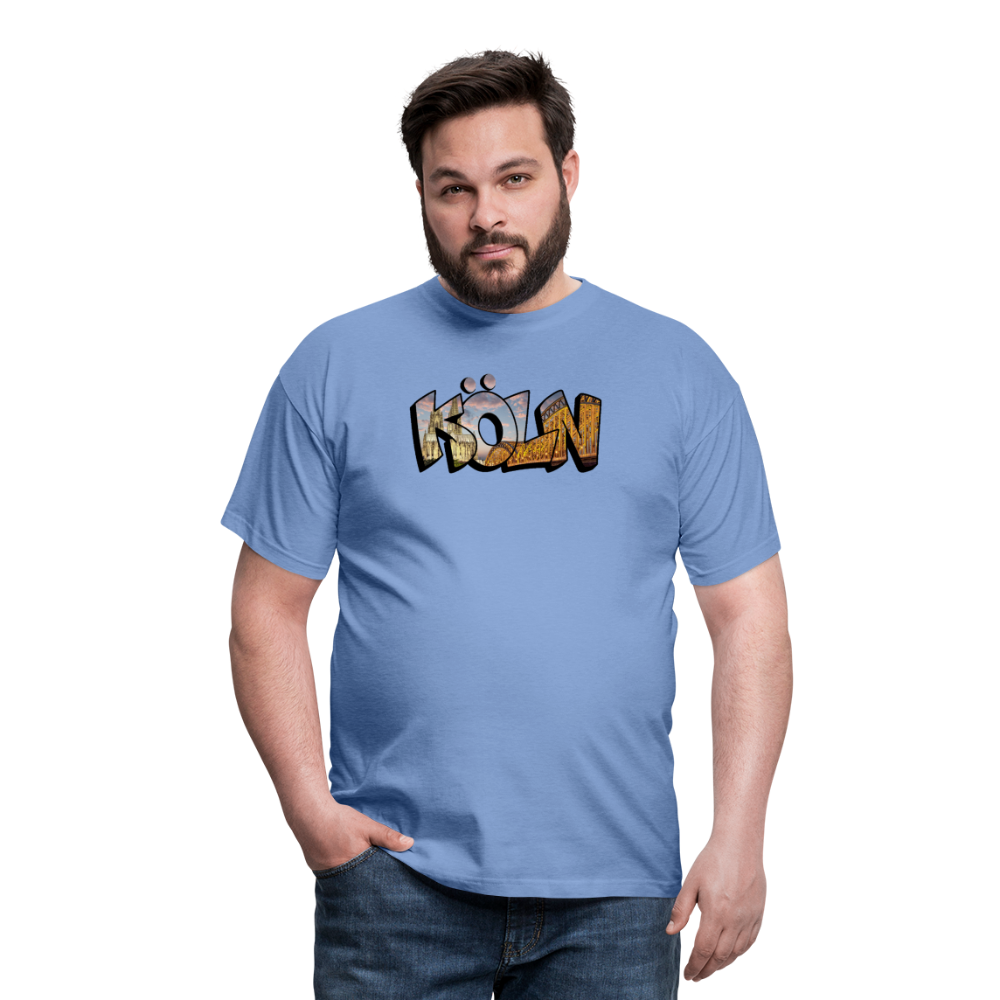 T-Shirt Köln "Skyline Sunset" - carolina blue