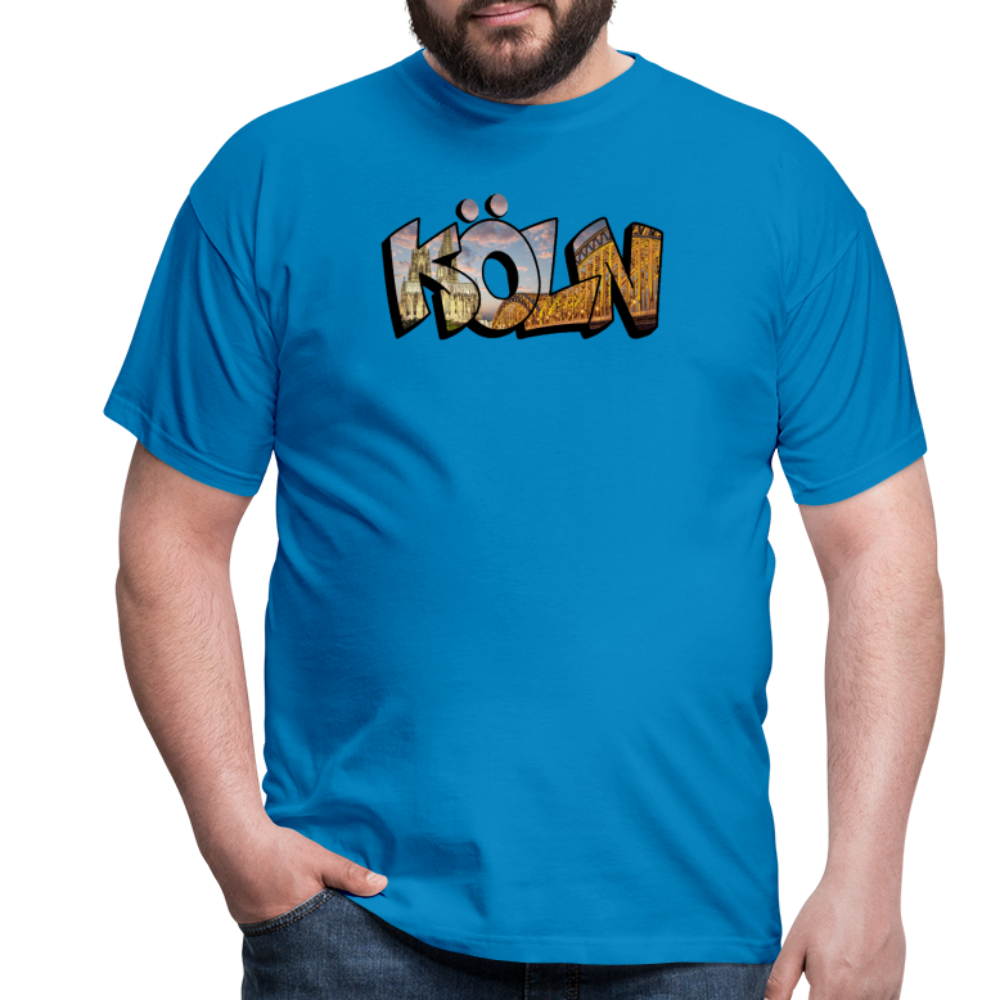 T-Shirt Köln "Skyline Sunset" - royal blue