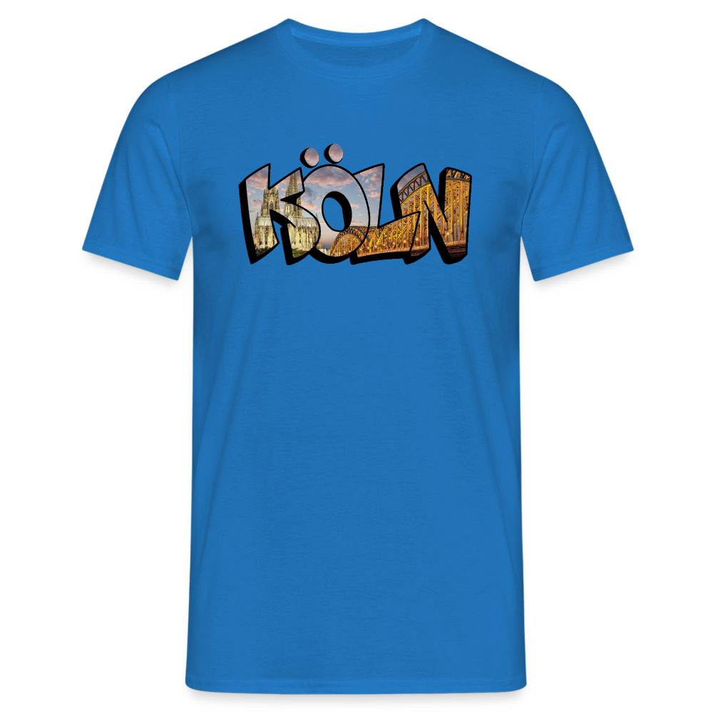 T-Shirt Köln "Skyline Sunset" - royal blue