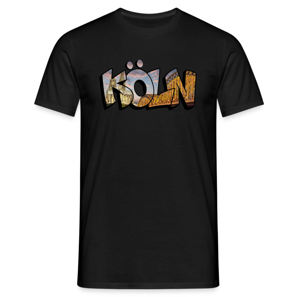 T-Shirt Köln "Skyline Sunset" - black